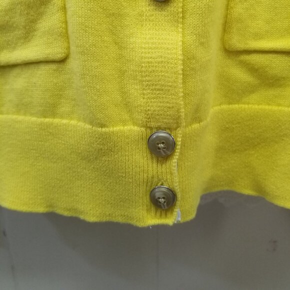 Cabi S BELLE Cardigan Yellow Cream Lace Gray Mixed Knit Sweater Love Carol 3010 - Picture 6 of 7